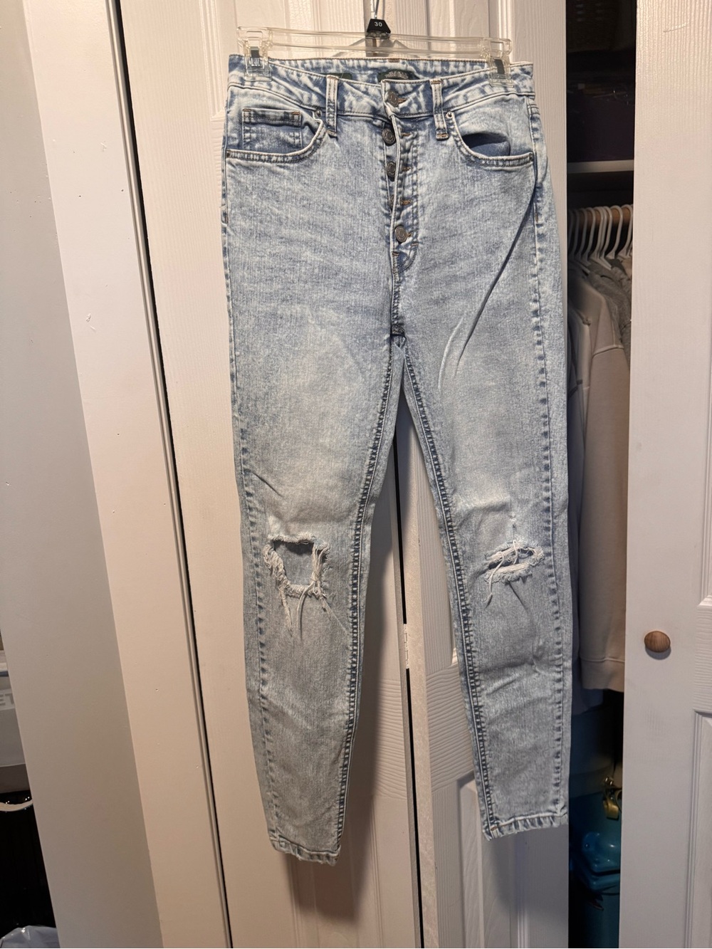 wild fable Light Blue High-Rise Distressed Jeans